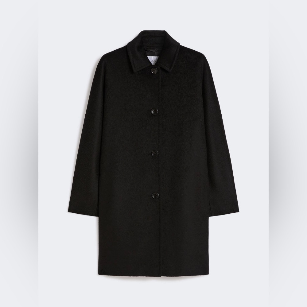 Max Mara Black Camel Hair Coat US 10 Luxury Italian Outerwear